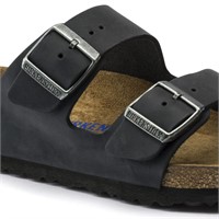 Ciabatta Arizona plantare morbido Pelle oliata Black Calzata stretta Birkenstock 752483