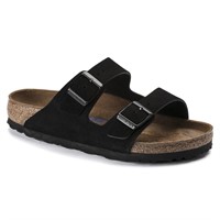 Ciabatta Arizona plantare morbido Pelle scamosciata Black Calzata stretta Birkenstock 951323