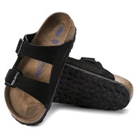 Ciabatta Arizona plantare morbido Pelle scamosciata Black Calzata stretta Birkenstock 951323