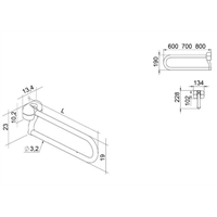 Maniglia a ribalta cm 70 con porta rotolo MRIB70 All Mobility