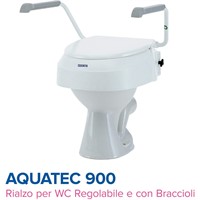 Rialzo WC 900B regolabile in altezza con braccioli 10128-10 Invacare