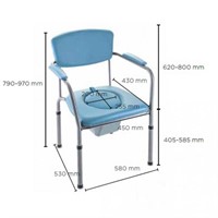 Sedia wc senza ruote foro centrale regolabile in altezza Omega Eco H440 1542903 Invacare